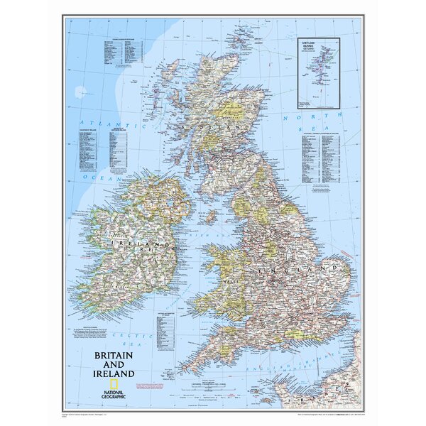 National Geographic Maps Britain And Ireland Wall Map | Wayfair